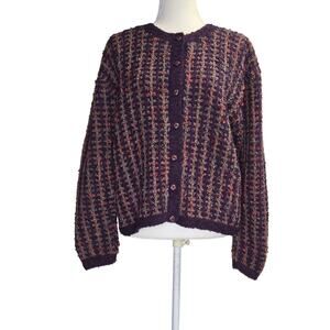 Peruvian connection Handmade Cardigan 100% Merino Wool - Medium